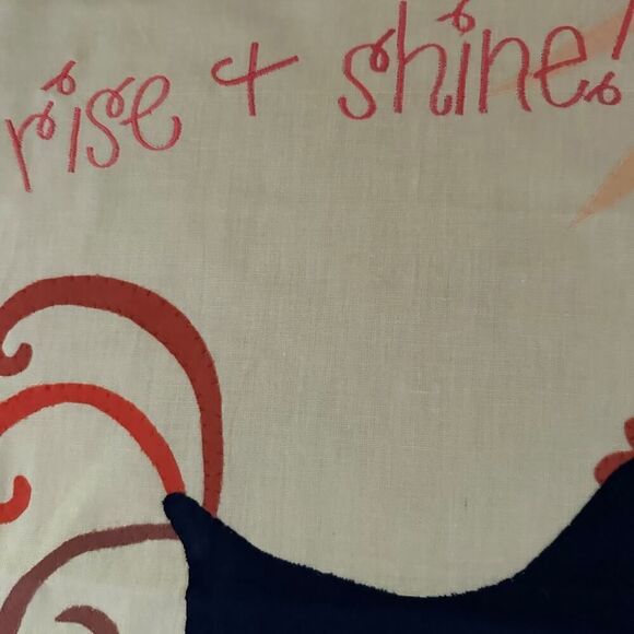 Sur La Table Embroidered Appliqué Rise and Shine Tea Towels Set of 3 NWT - Picture 4 of 15